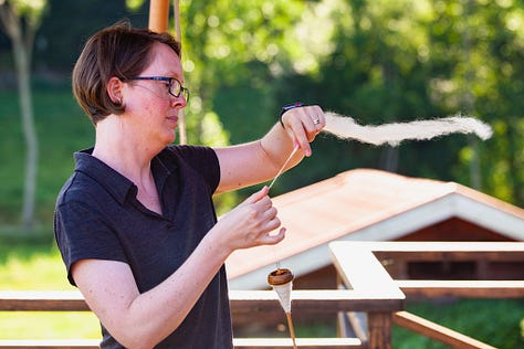 Images of spinning and wool