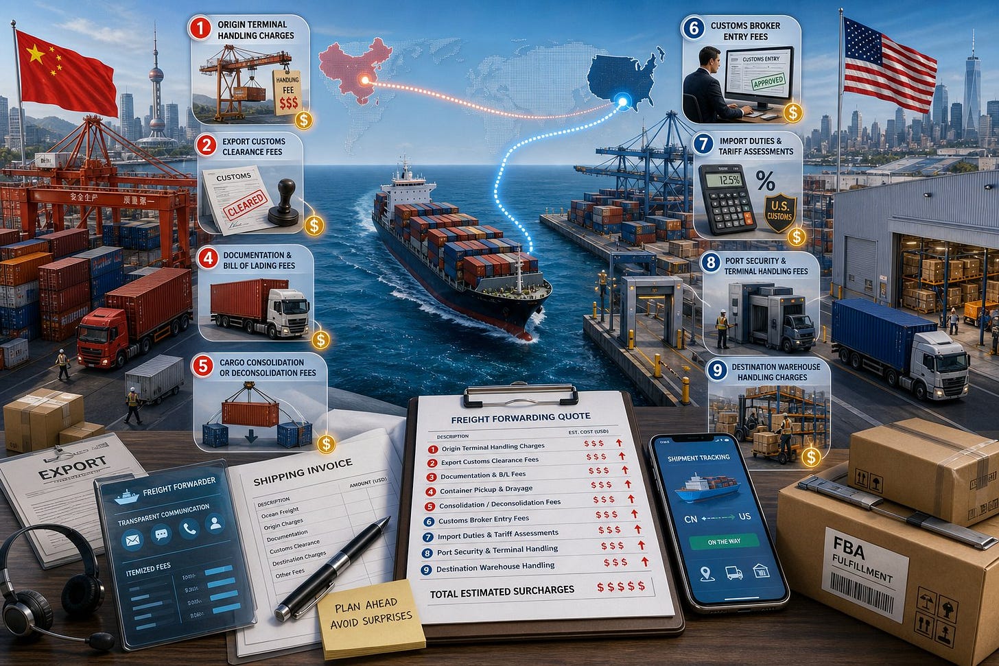 China to USA Freight Forwarding 9 Hidden Costs First-Time Importers Miss