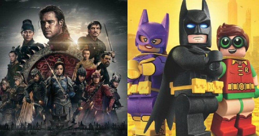 'The Great Wall' no match for 'Lego Batman' and 'Fifty Shades' box office 2017 images 'The Great Wall' no match for 'Lego Batman' and 'Fifty Shades' box office 2017 images