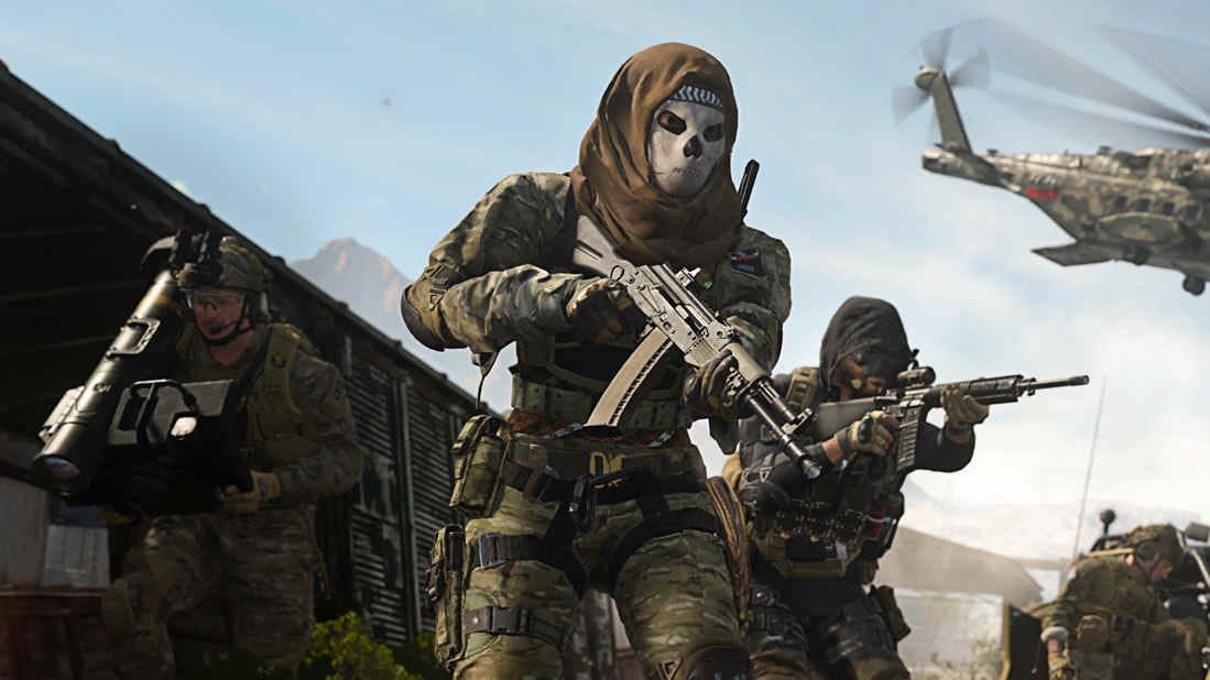 Three soldiers holding guns in Call of Duty: Warzone 2.0 Three soldiers holding guns in Call of Duty: Warzone 2.0