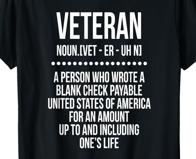 Amazon.com: VETERAN A PERSON WHO WROTE A BLANK CHECK PAYABLE USA T-SHIRT  T-Shirt : Clothing, Shoes & Jewelry