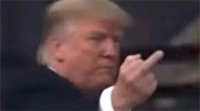 Trump giving the finger