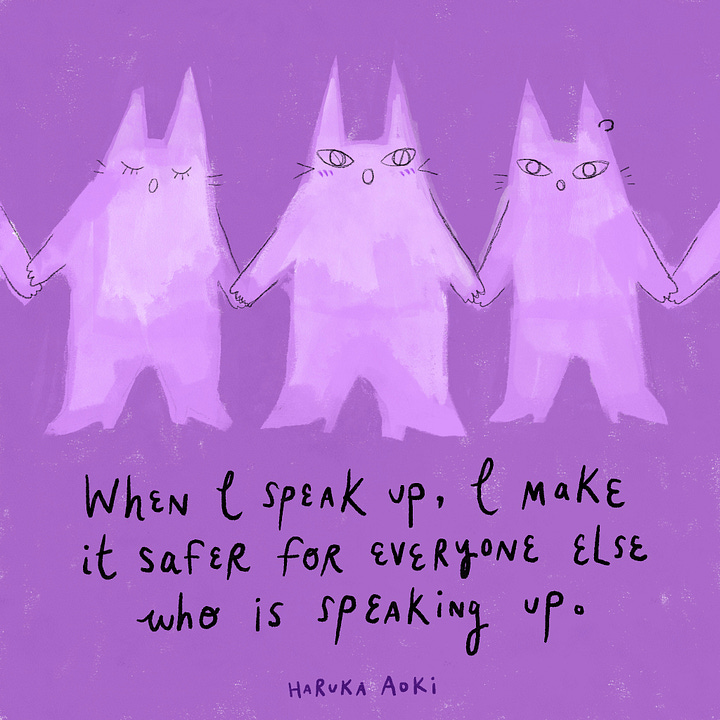 a gallery of colorful illustrated cat graphics expressing solidarity with Palestine