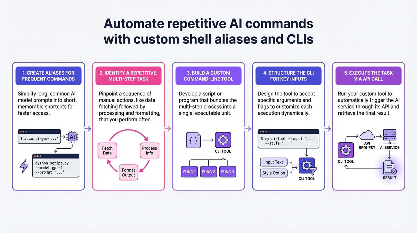Automate Repetitive AI Commands with Custom Shell Aliases and CLIs Automate Repetitive AI Commands with Custom Shell Aliases and CLIs