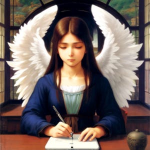 Female Angel Writing
