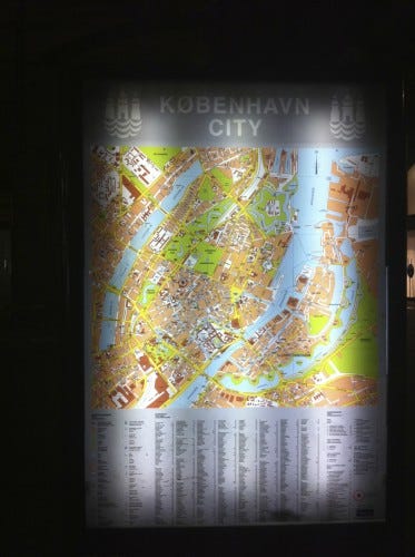 Local street map kiosk in Copenhagen Local street map kiosk in Copenhagen