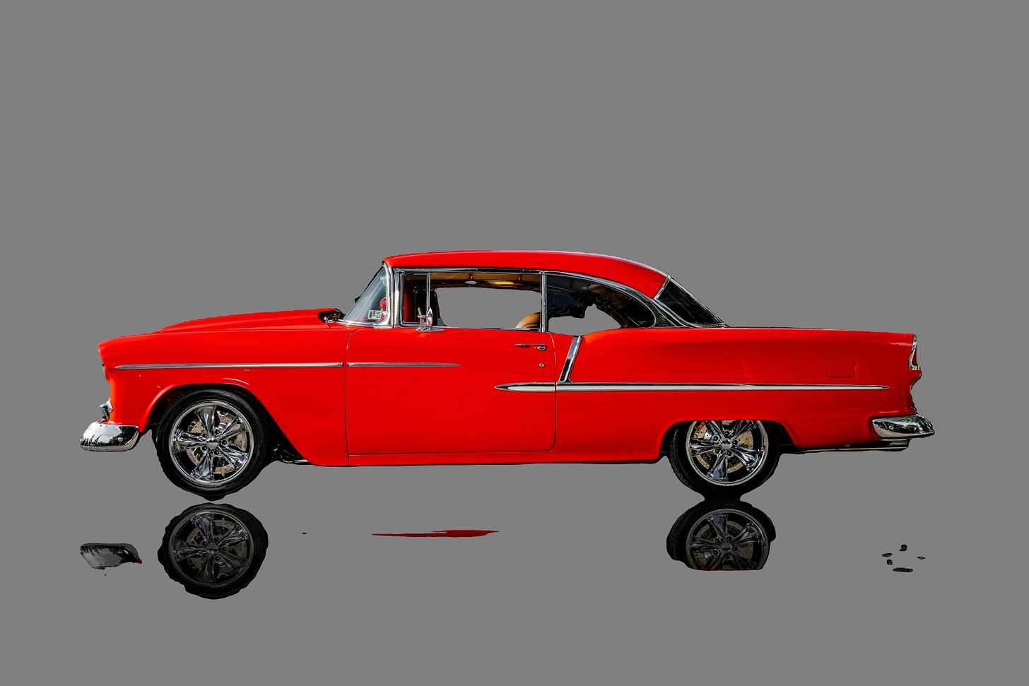 Red retro automobile