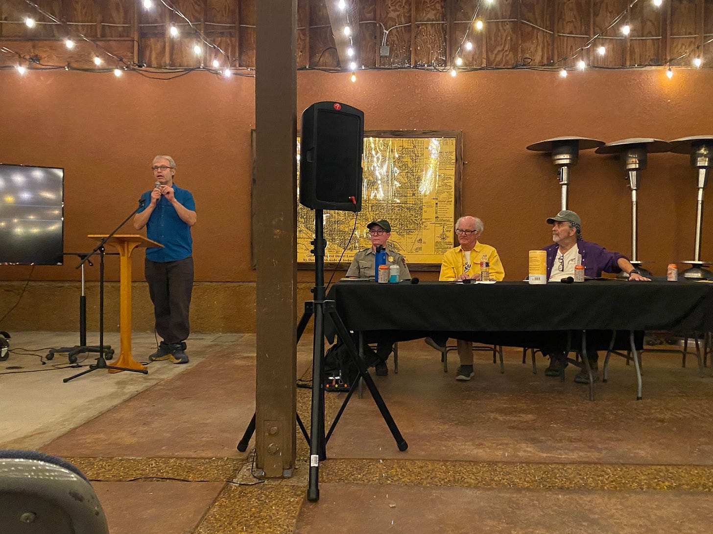Speaker John Garder, Jane Rodgers, Steve Bardwell and forum organizer Chris Clarke