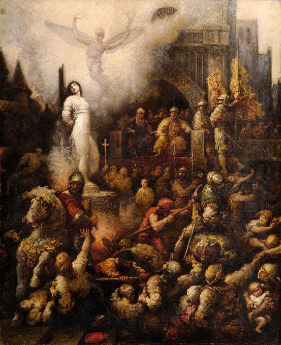 The execution of Joan of Arc by François Chifflart. (Public domain) The execution of Joan of Arc by François Chifflart. (Public domain)