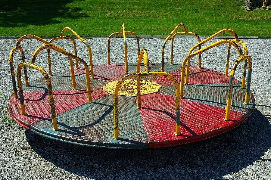 1970s playground equipment for sale | Merry go round, The good old days ...