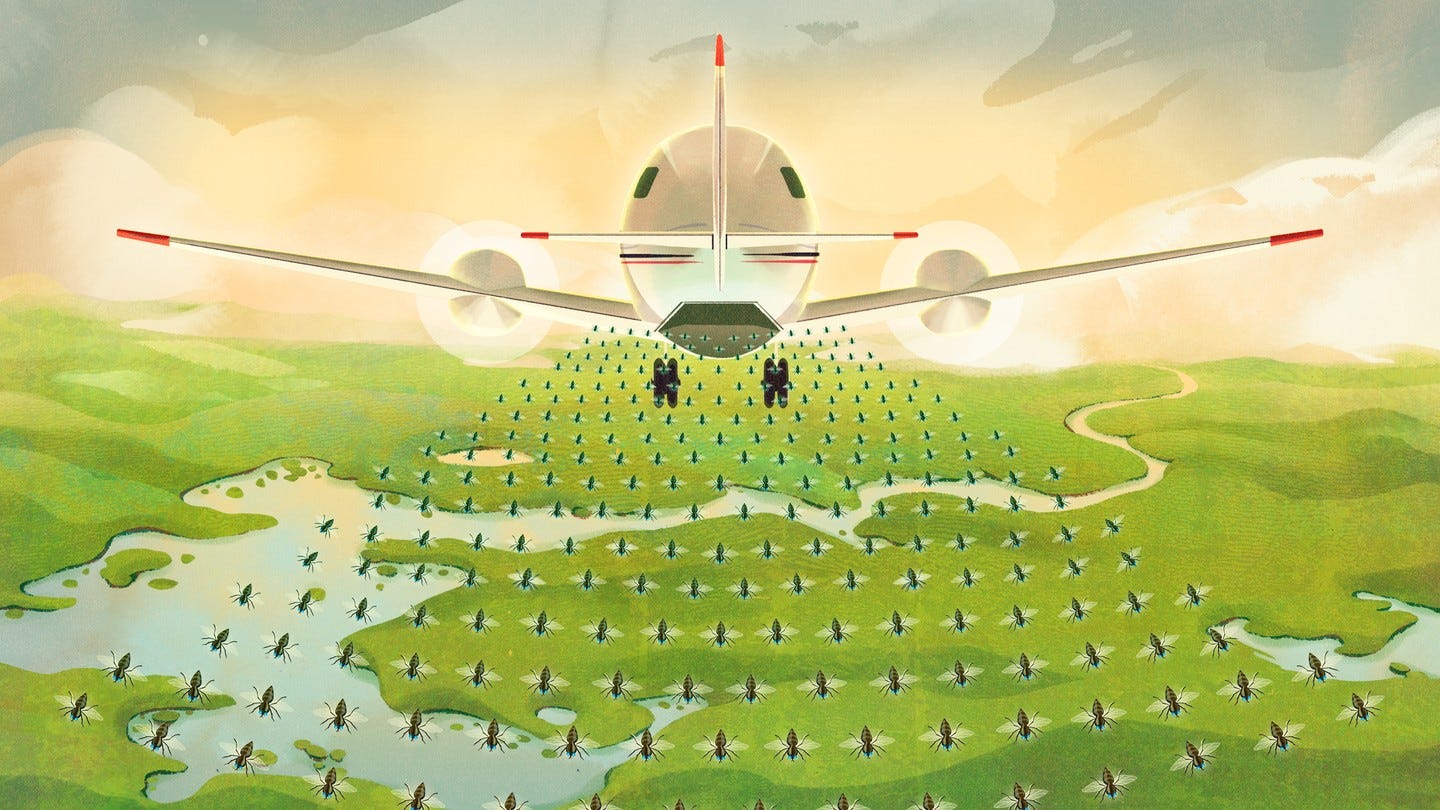 illustration of an airplane dropping insects illustration of an airplane dropping insects