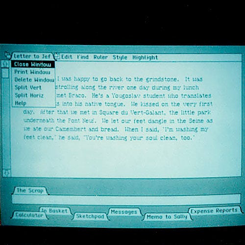 Lisa desktop from around the end of 1980