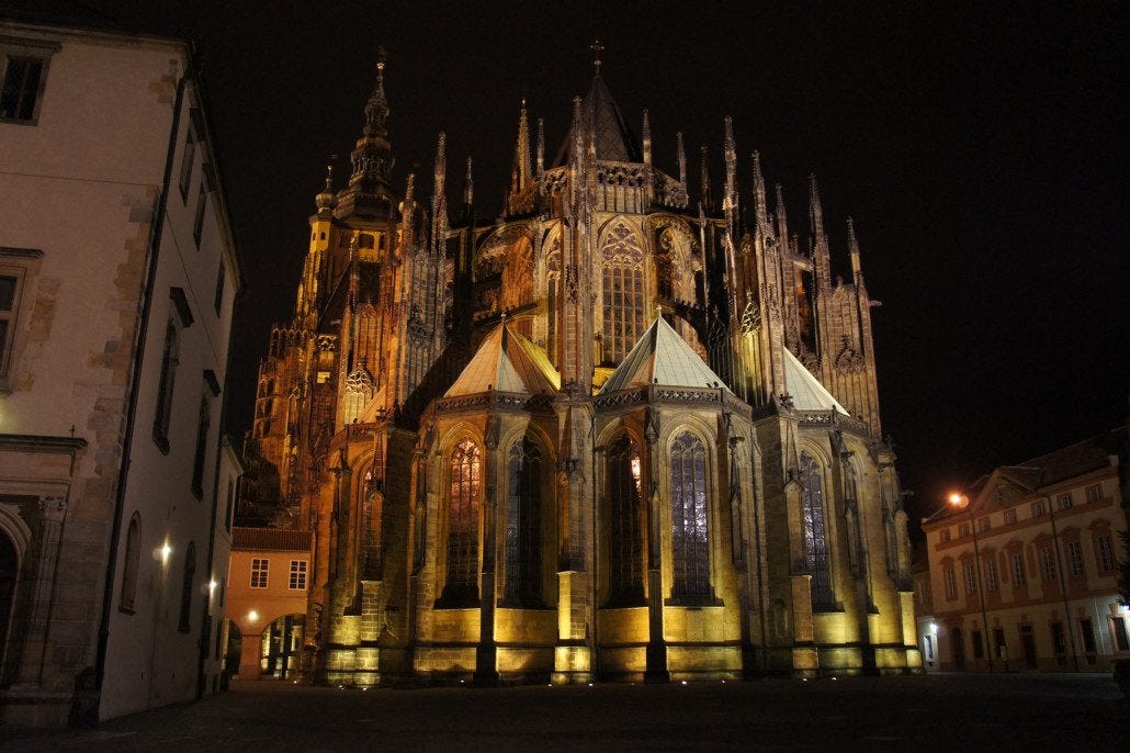 Wandering the castle grounds in Prague. Wandering the castle grounds in Prague.
