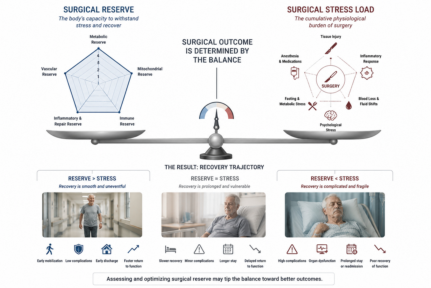 Surgical reserve vs surgical stress load