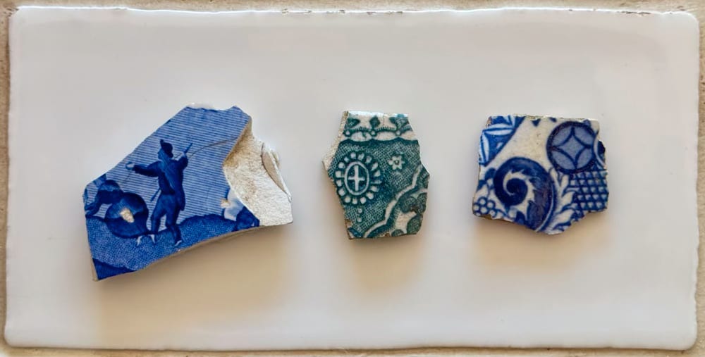 Three potshards found in a field Three potshards found in a field