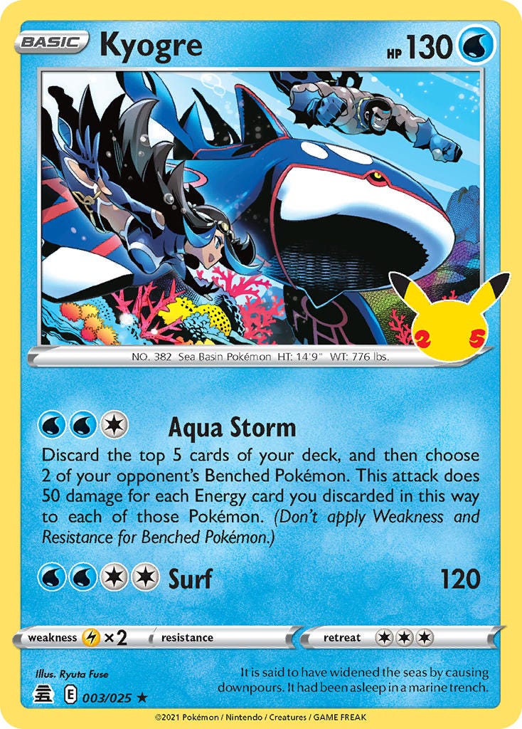 Kyogre 3/25 holo | Celebrations