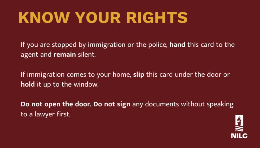 Know Your Rights Card - NILC