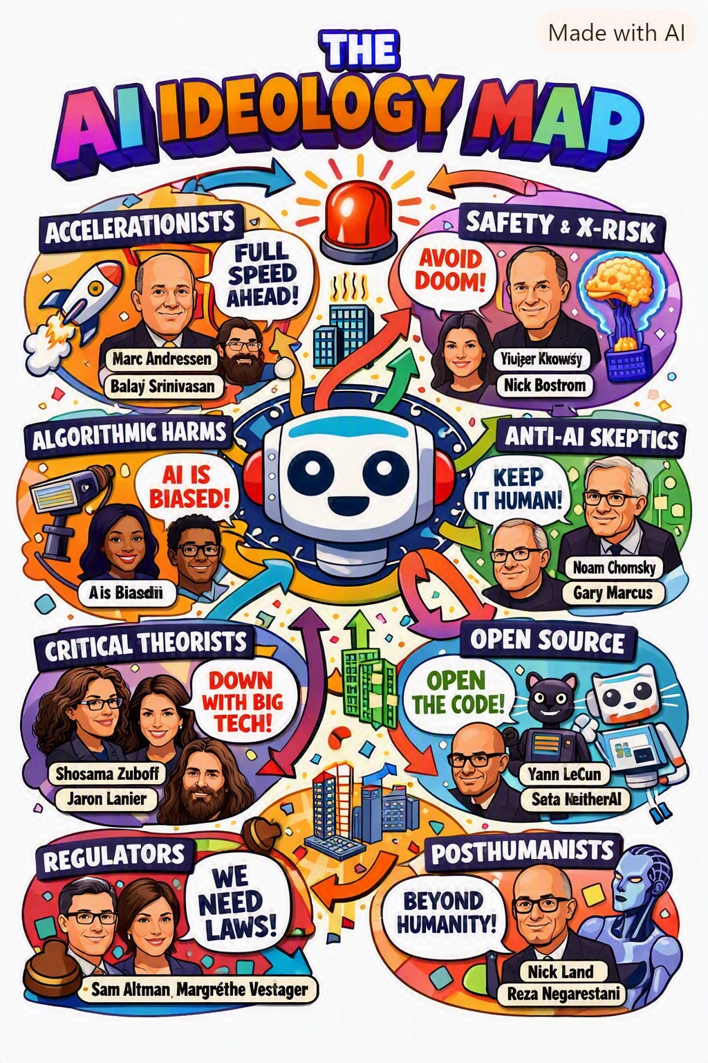 Colorful AI Ideology Map