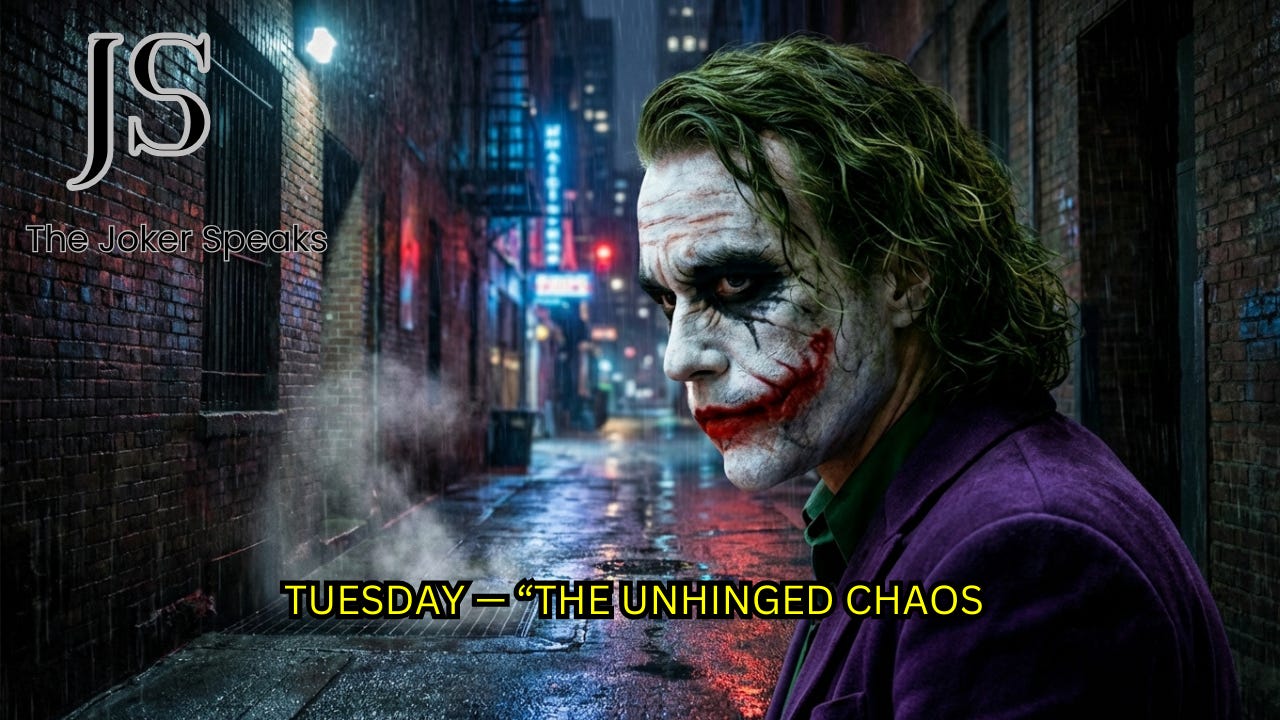 TUESDAY — “THE UNHINGED CHAOS-CHILD EDITION WHERE YOU ARE THE PROBLEM ...