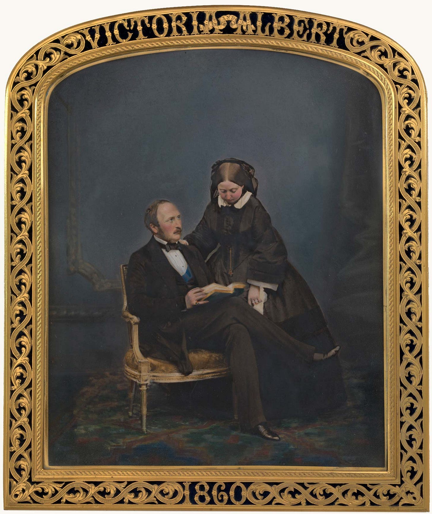 Hand colored photograph of Queen Victoria and Prince Albert, 1860 Hand colored photograph of Queen Victoria and Prince Albert, 1860