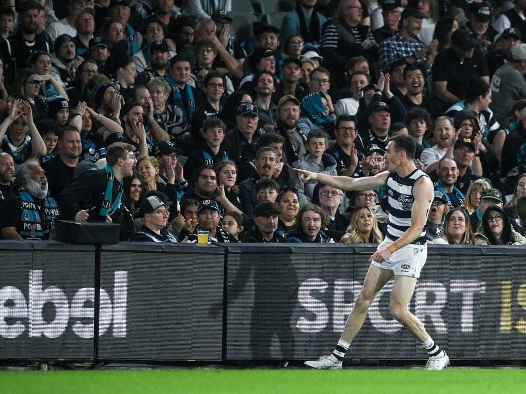 AFL Finals Geelong v Port Adelaide: Video, analysis of Jeremy Cameron's  goals, fans and Chris Scott | Herald Sun