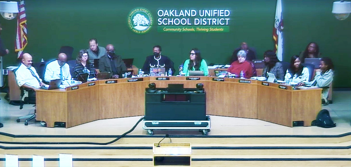 Oakland Unified School District (OUSD) board of education. Oakland, California, December 10, 2025. (Source: OUSD) Oakland Unified School District (OUSD) board of education. Oakland, California, December 10, 2025. (Source: OUSD)