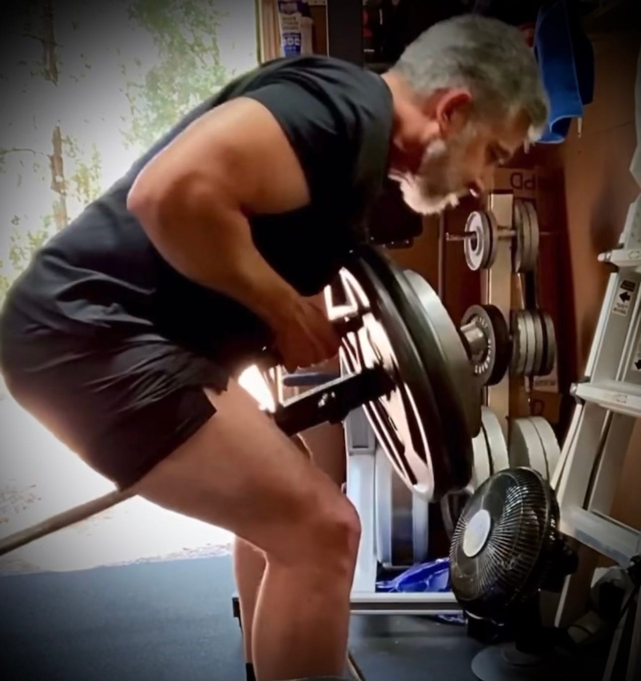 Larry doing landmine rows