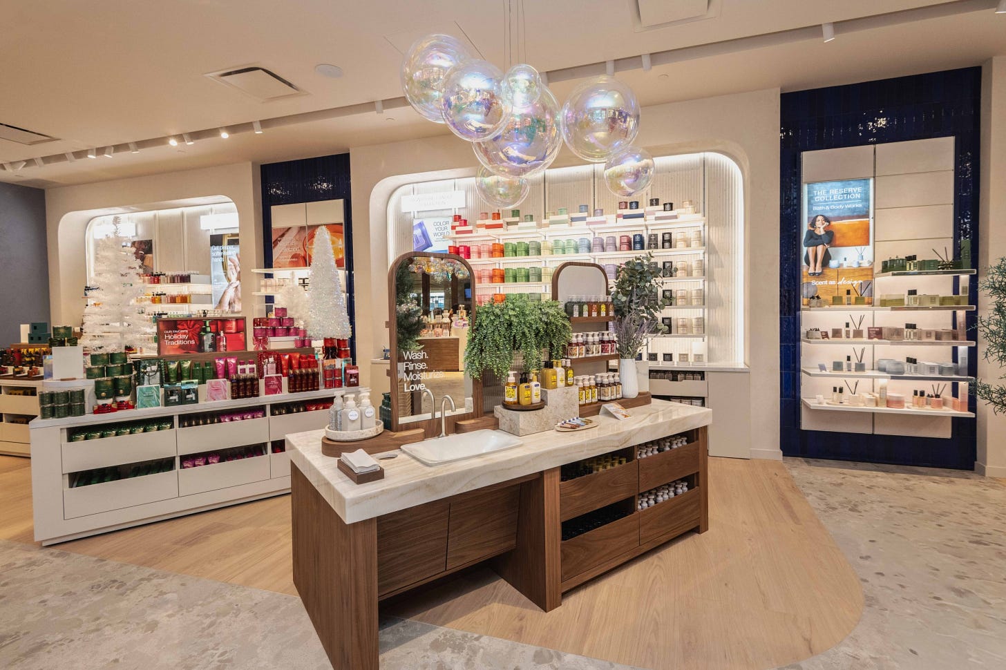 Product demo sink area in a Bath & Body Works store Product demo sink area in a Bath & Body Works store