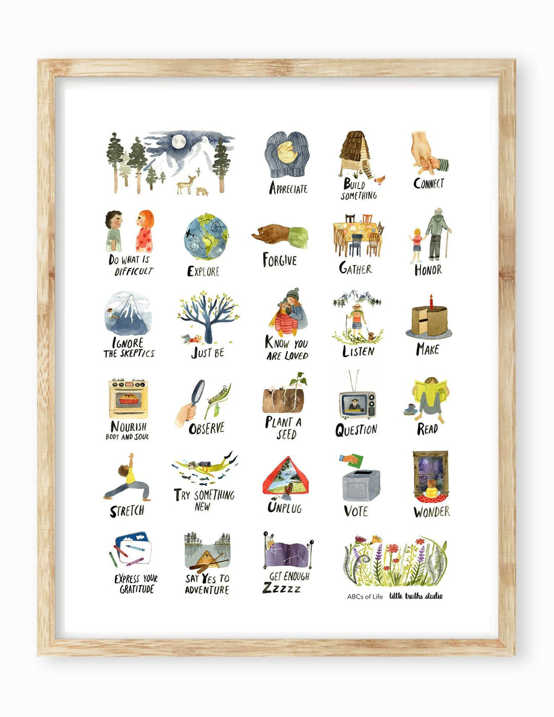 ABCs of Life Art Print Art Prints Little Truths Studio 