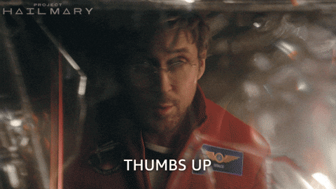 Ryan Gosling Thumbs Up GIF by Project Hail Mary - Find & Share on GIPHY