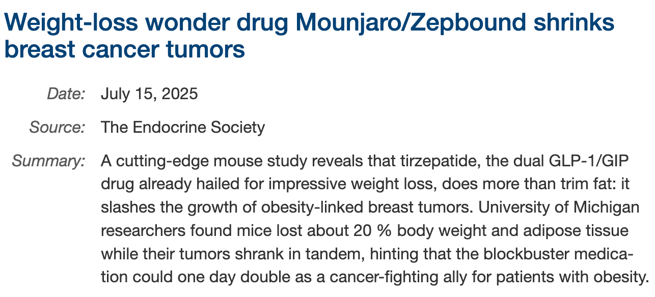 tirzepatide breast pain Tirzepatide shrinks breast cancer tumors by 20%
