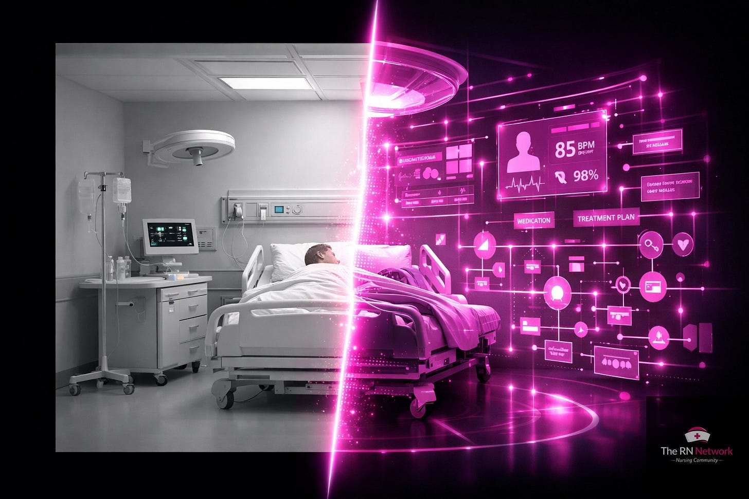 Hospital patient care transformed by digital data overlays and analytics dashboards Hospital patient care transformed by digital data overlays and analytics dashboards
