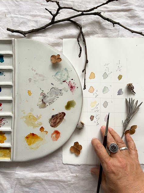 mixed colors with watercolor paint