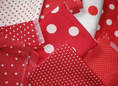 Red polka dot fabric samples Red polka dot fabric samples