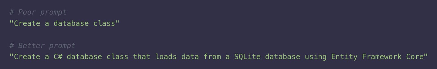 Example of a poor vs. clear Prompt
