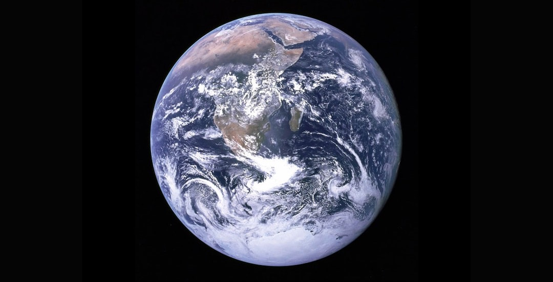 Earth with clouds above the African continent