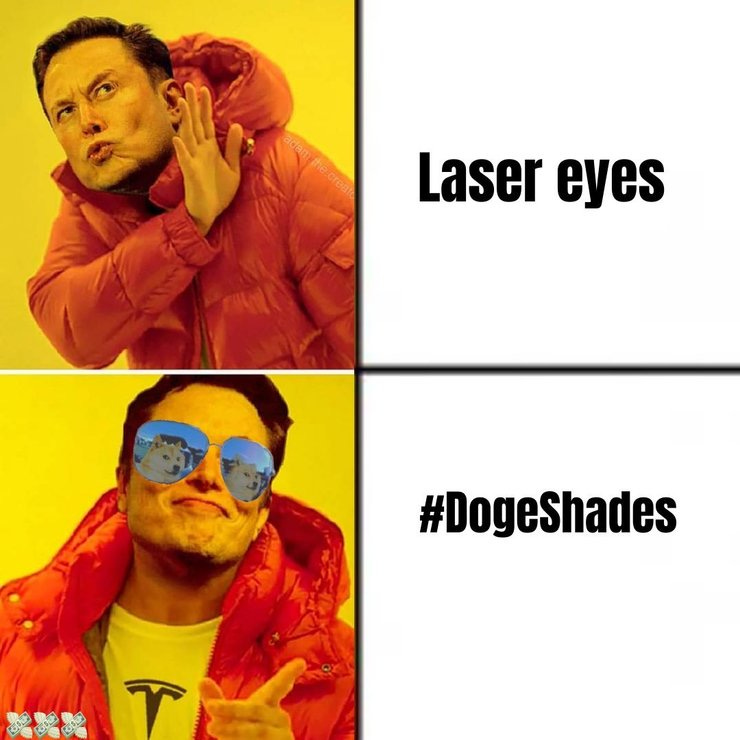 #DogeShades is the next step in the evolution of laser eyes.