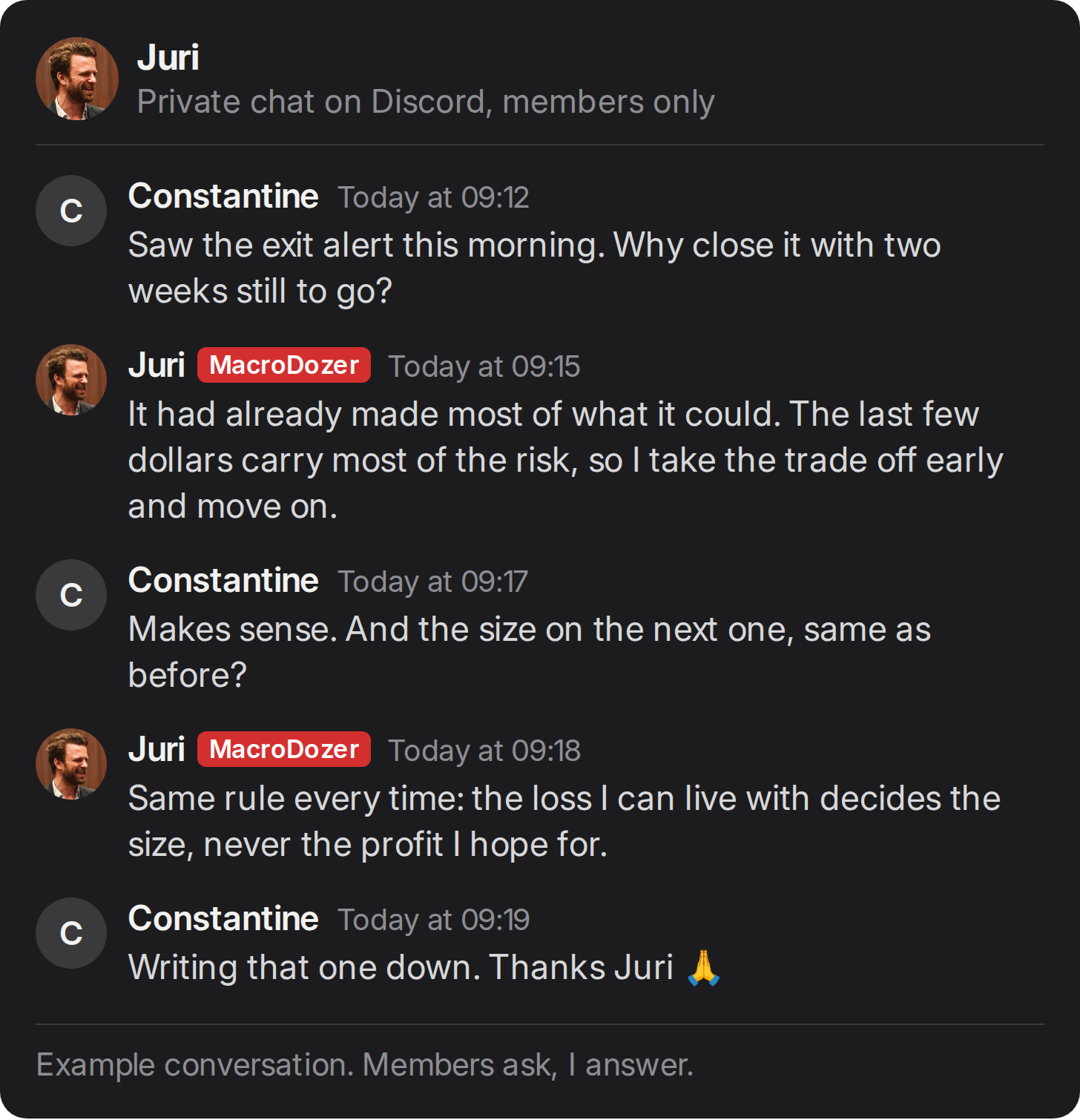 Example private chat with Juri on Discord Example private chat with Juri on Discord