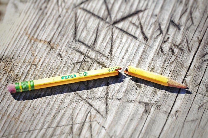 Image of a broken pencil. Image of a broken pencil.