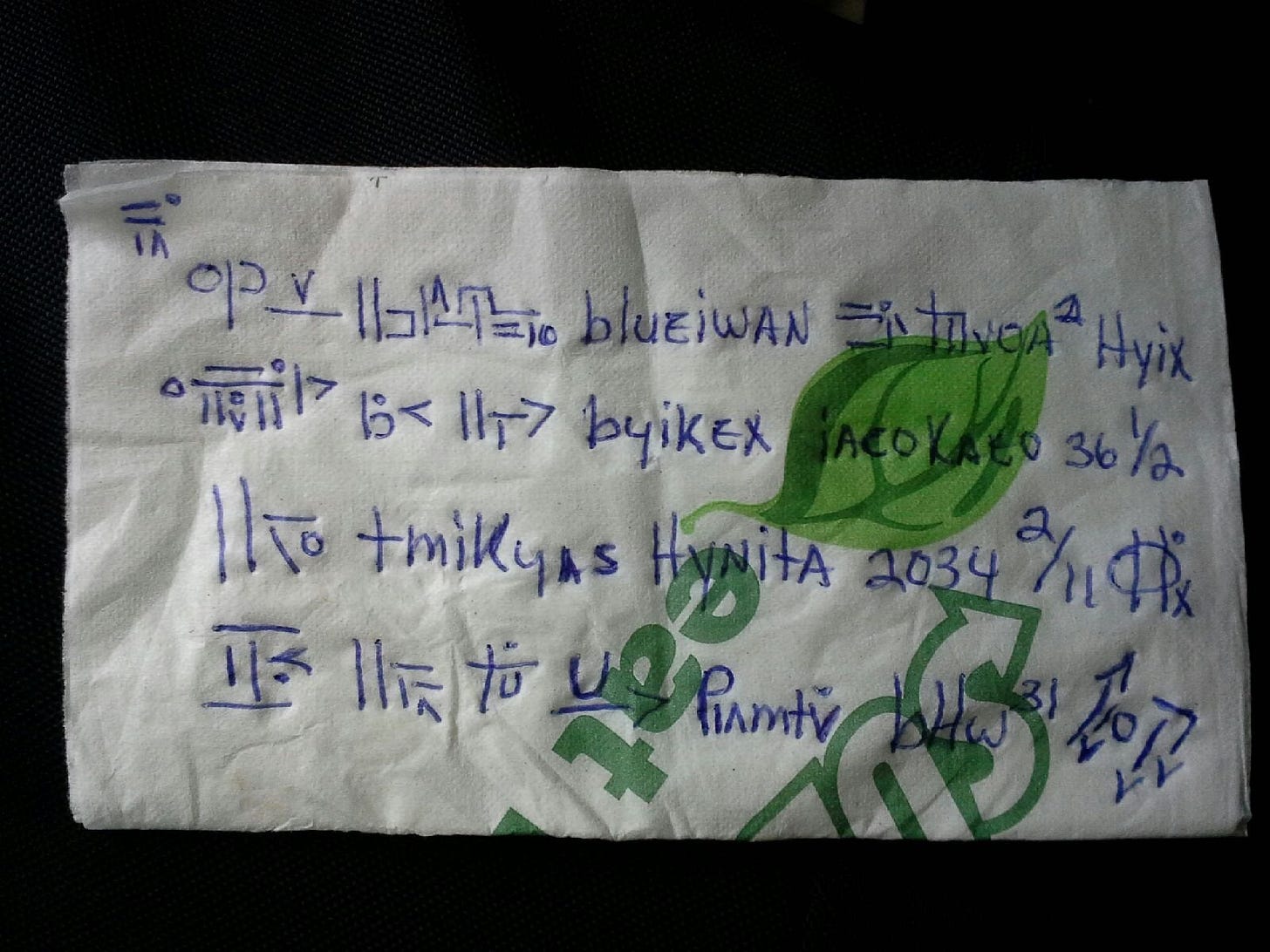 A guy wrote what looks like math on a napkin at subway. Does anyone know  what it means? : r/math
