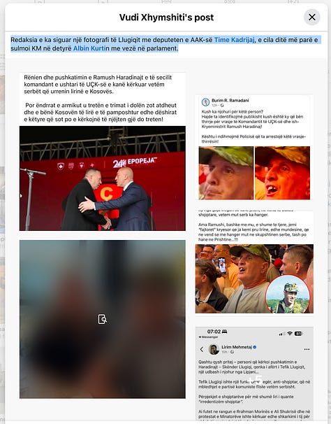 Galeria dokumentuese e postimit të Vudi Xhymshitit.