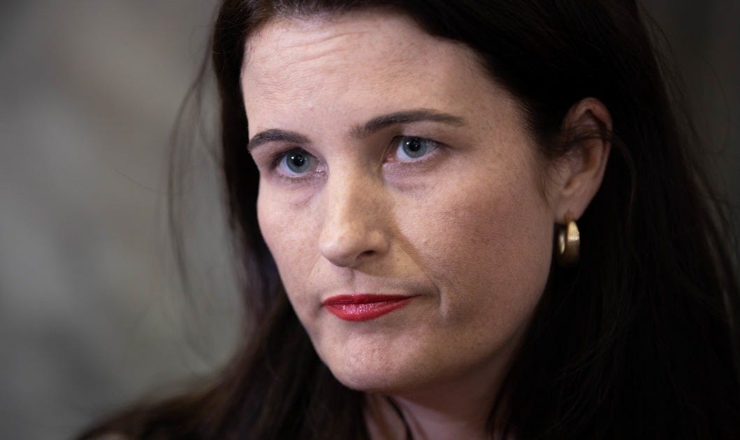 Nicola Willis looking unimpressed.