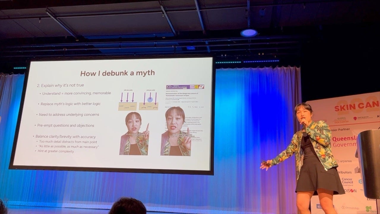 Dr Michelle Wong doing a conference talk