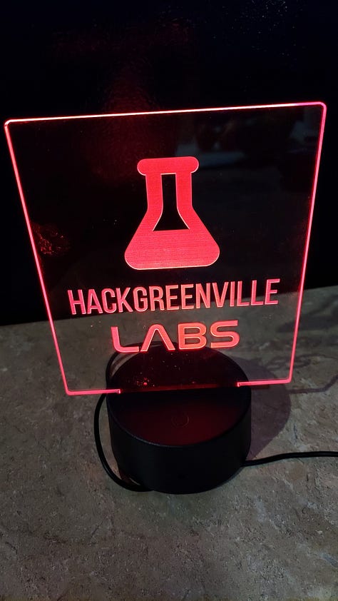 Hack Greenville signage by Olivia