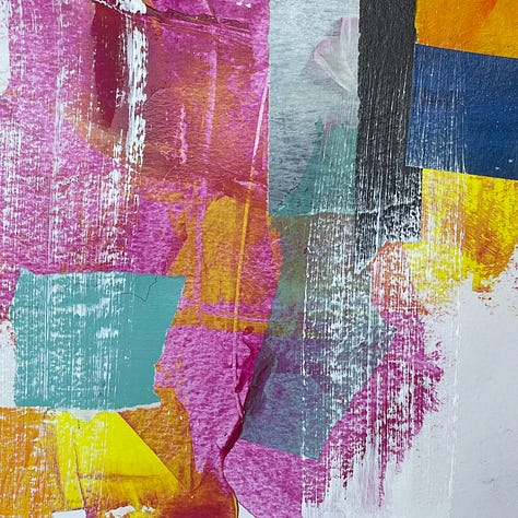 Yellow and pink sketchbook pages