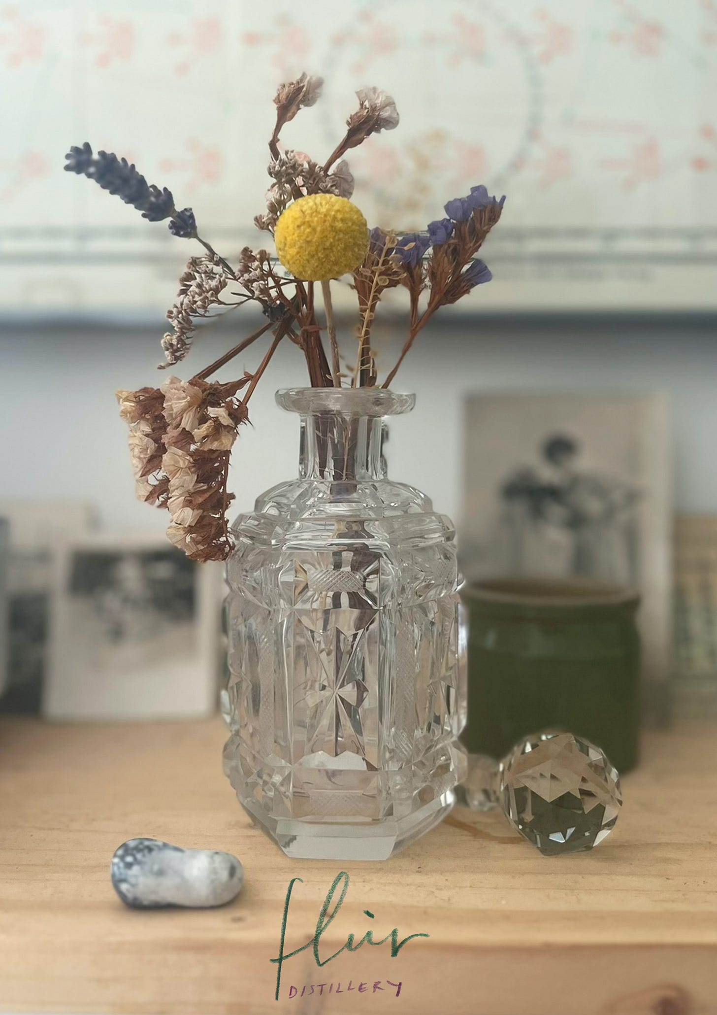 photo of bottle with flowers