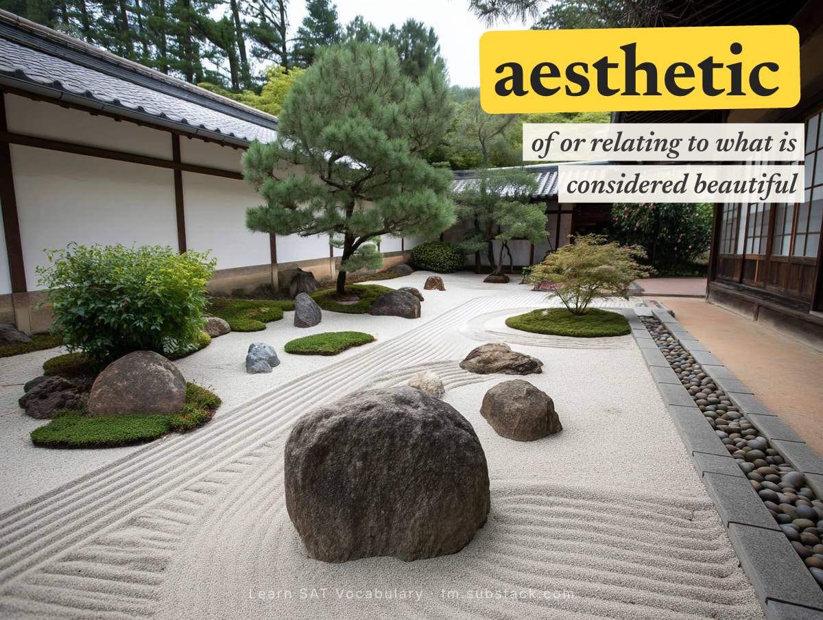 Illustration — “aesthetic” means of or relating to what is considered beautiful.