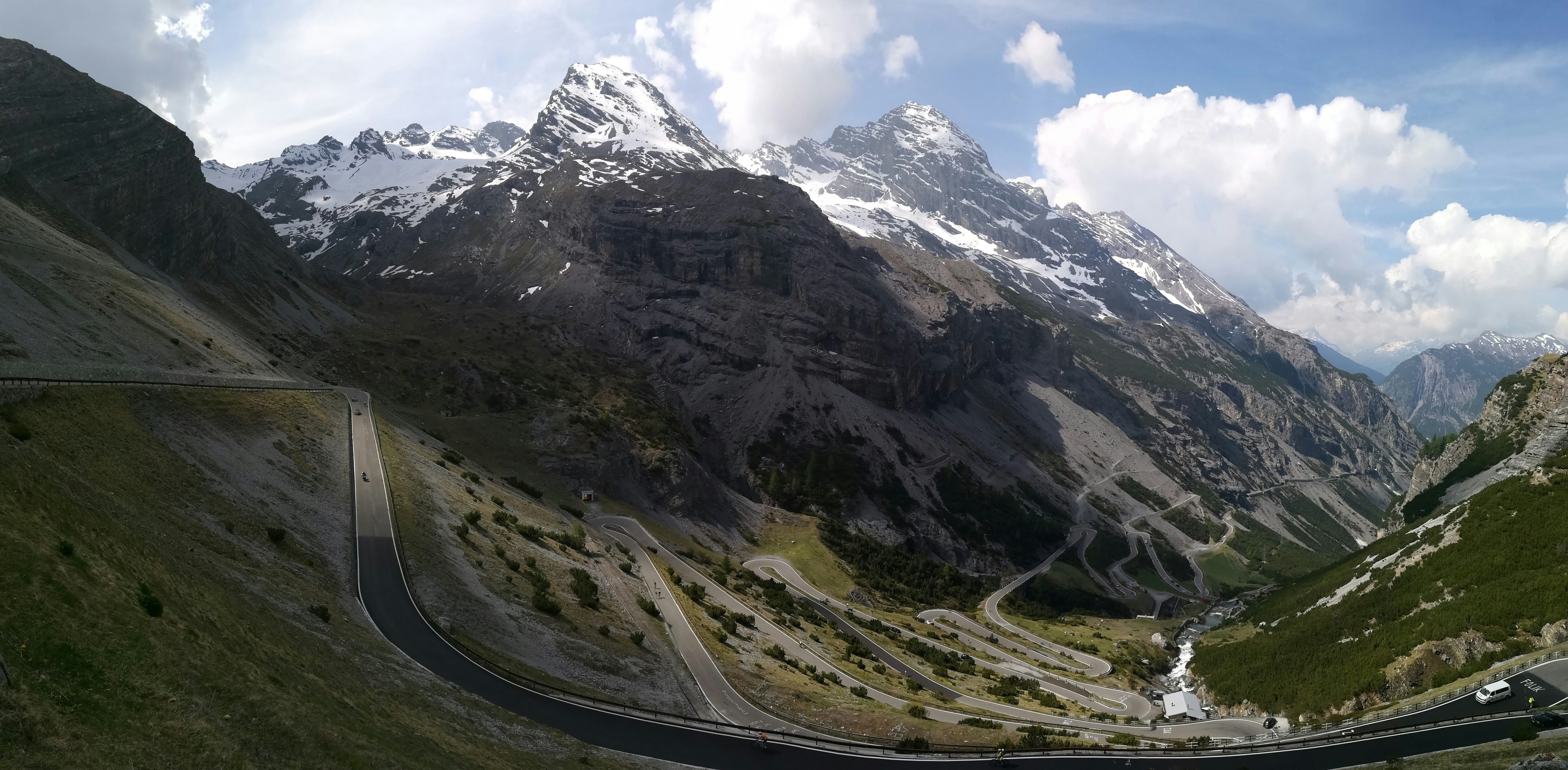 twisty windy mountain road in the Swiss Alps