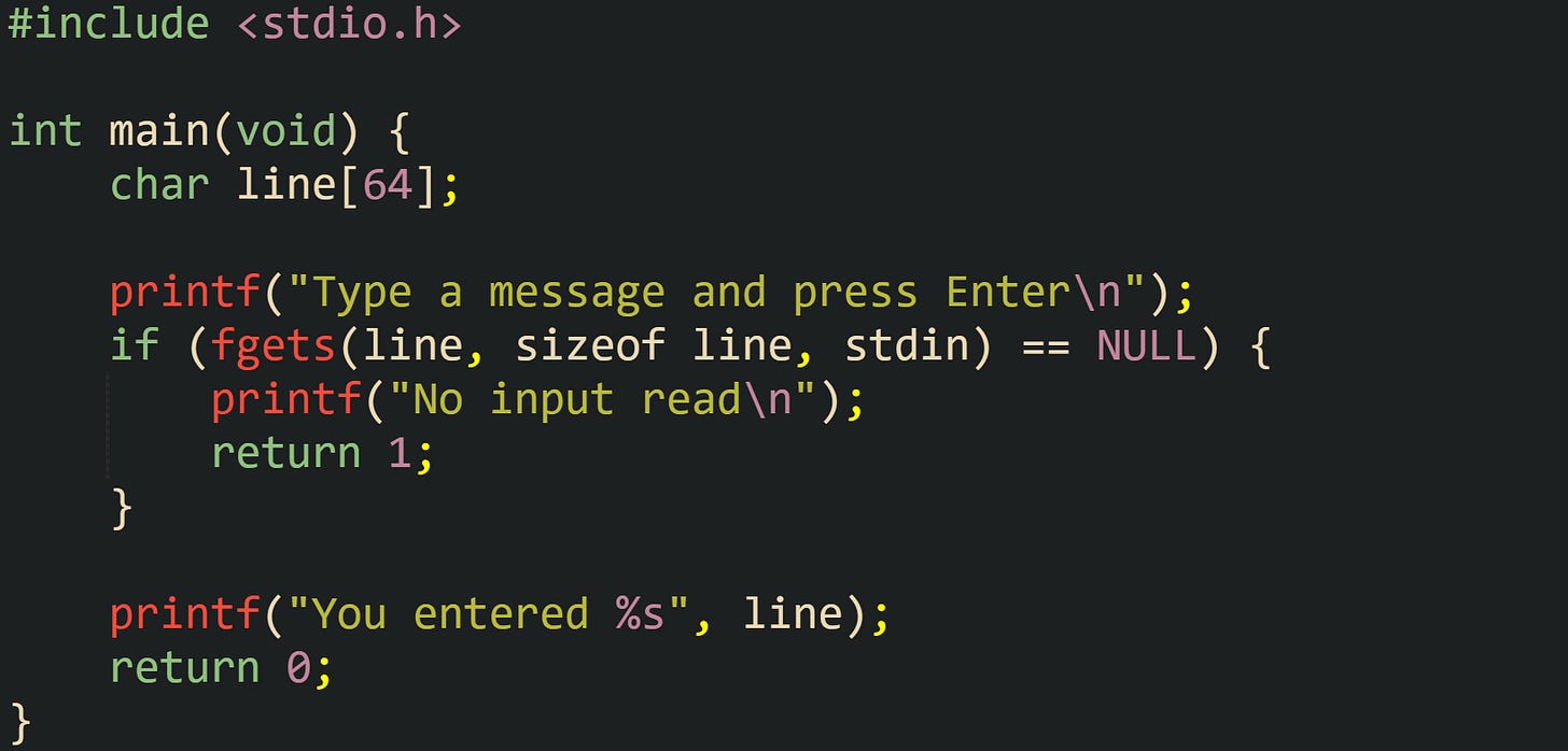 Input Handling With scanf and fgets in C