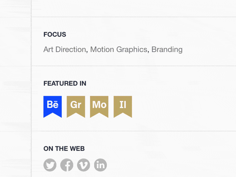 Quick access to featured projects on Behance by Owi Sixseven on Dribbble